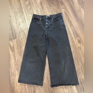 Madewell Wide-Leg Crop Jeans in Lunar Wash: Button-Front Edition