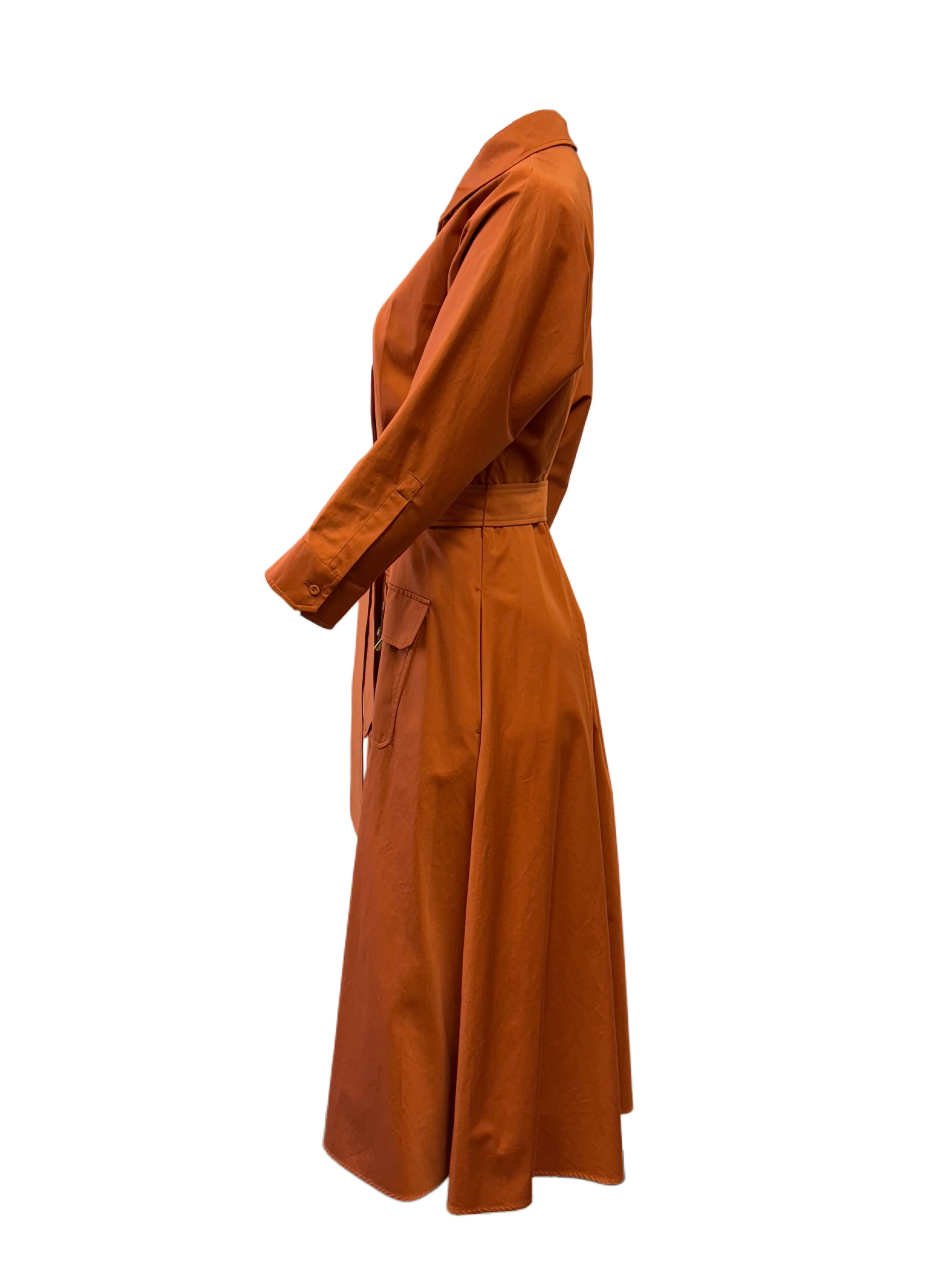 Max Mara Women's Earth Sibari Button Closure A Line Dress NWT