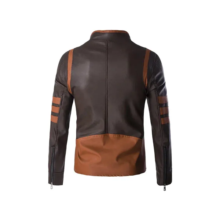 Men's Wolverines Cosplay Original Leather Moto Jacket