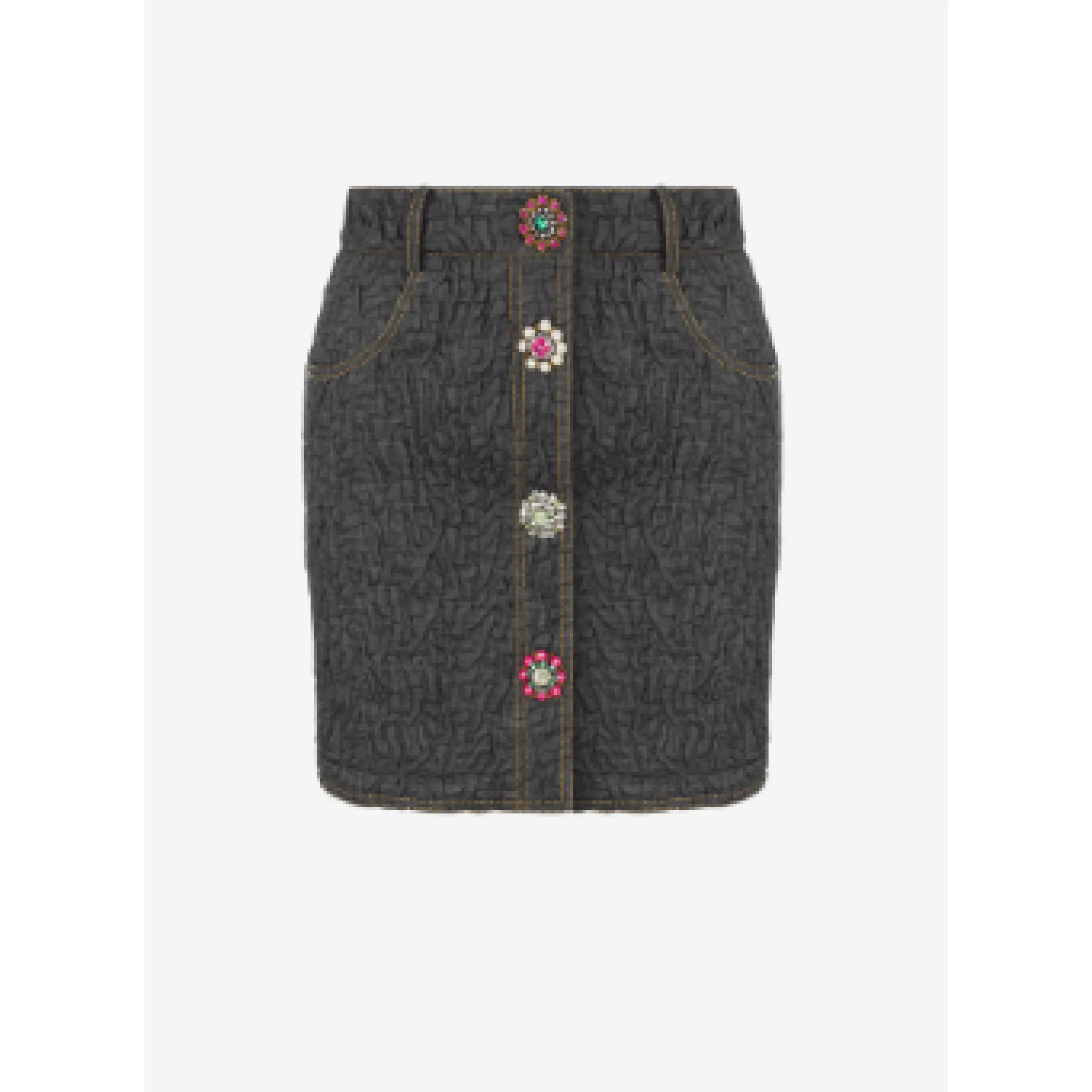 Minigonna in Boucle Heart Buttons