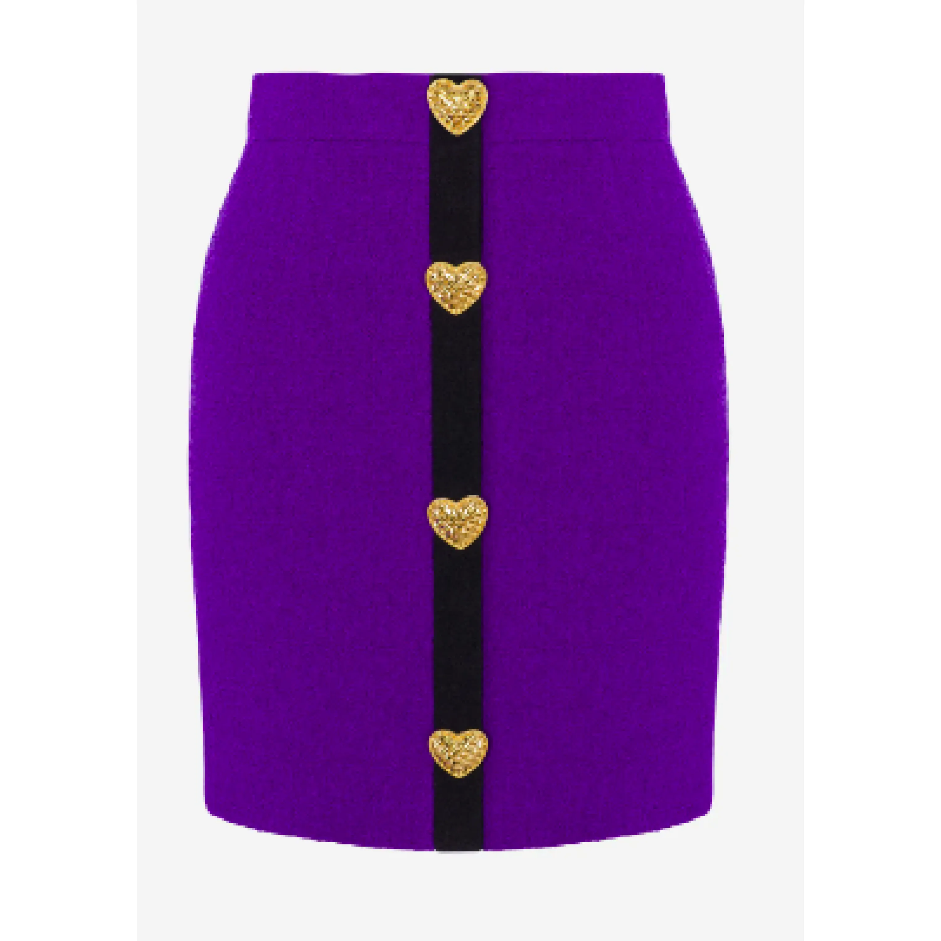 Minigonna in Boucle Heart Buttons
