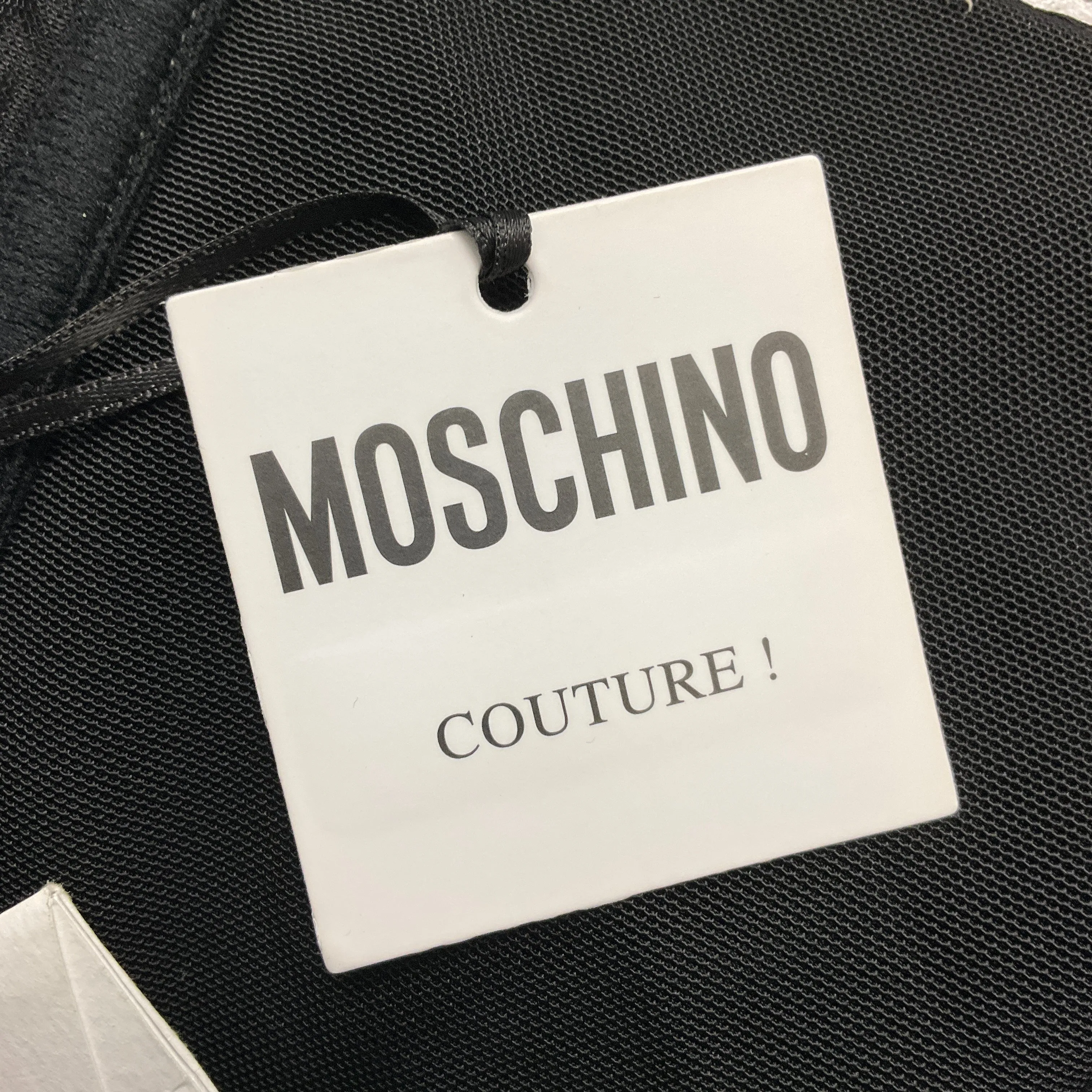Moschino Couture Black / White 2022 Crochet Trim Sleeveless Button-front Cotton Dress