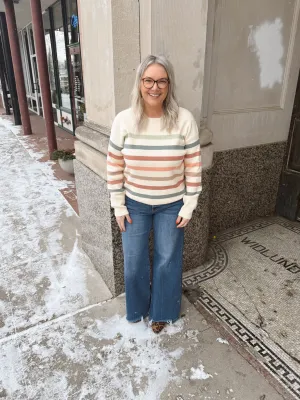 Multi Stripe Sweater Top