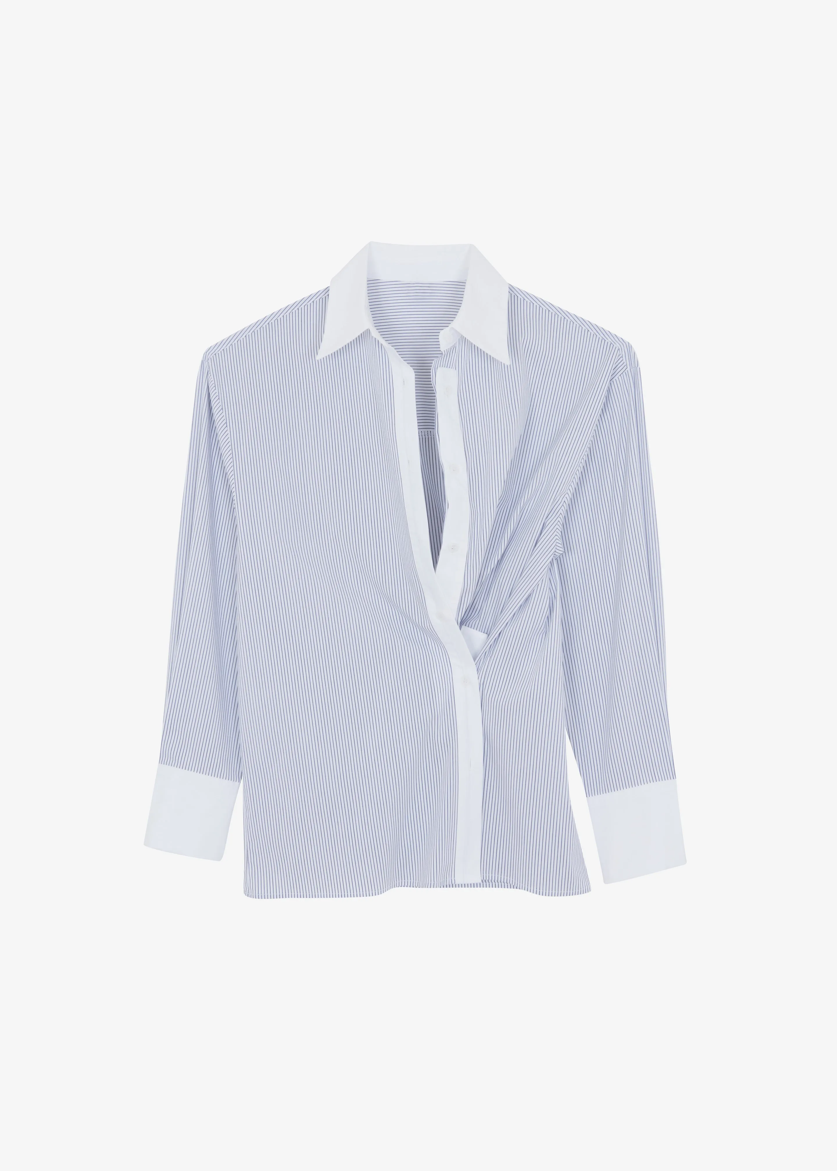 Nerina Button Up Shirt - Black/White Stripe