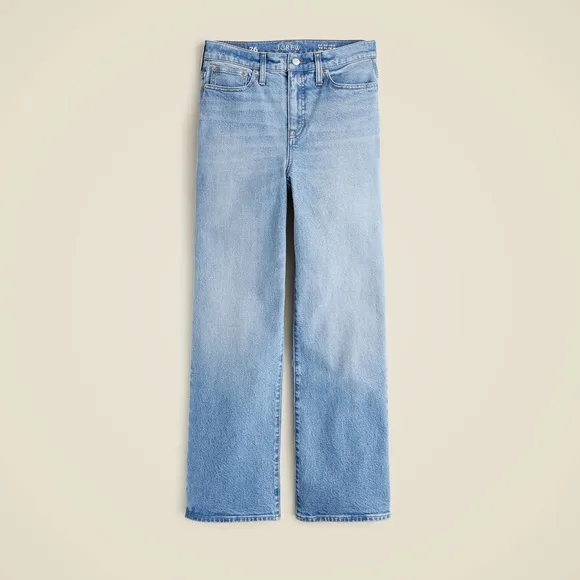 New JCREW Sz 31 High-Rise Slim-Wide Jeans 1996 Semi-Stretch Ella Wash $148 CC577