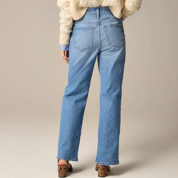 New JCREW Sz 31 High-Rise Slim-Wide Jeans 1996 Semi-Stretch Ella Wash $148 CC577