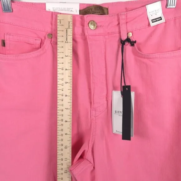 NWT JUDY BLUE GARMENT DYED HIGH WAIST Jeans JB88822C Wide Leg Raw Hem Size 11/30