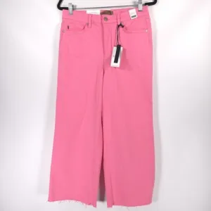 NWT JUDY BLUE GARMENT DYED HIGH WAIST Jeans JB88822C Wide Leg Raw Hem Size 11/30