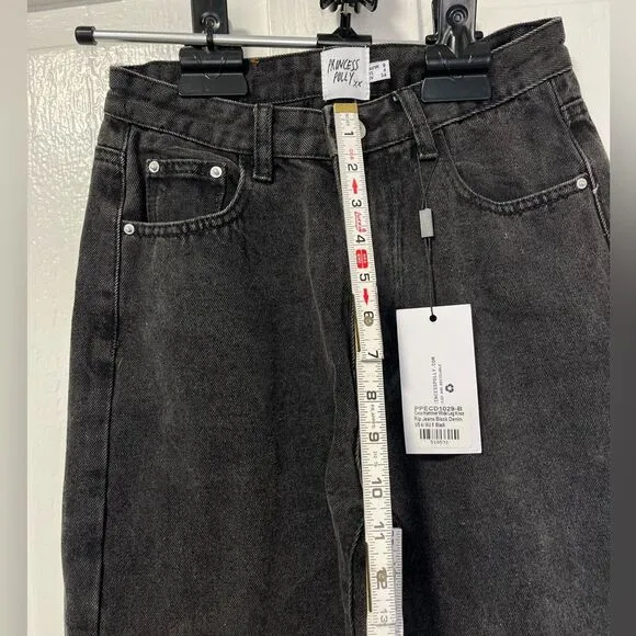 NWT Princess Polly Cece Hammer wide Leg knee rip jeans size 4