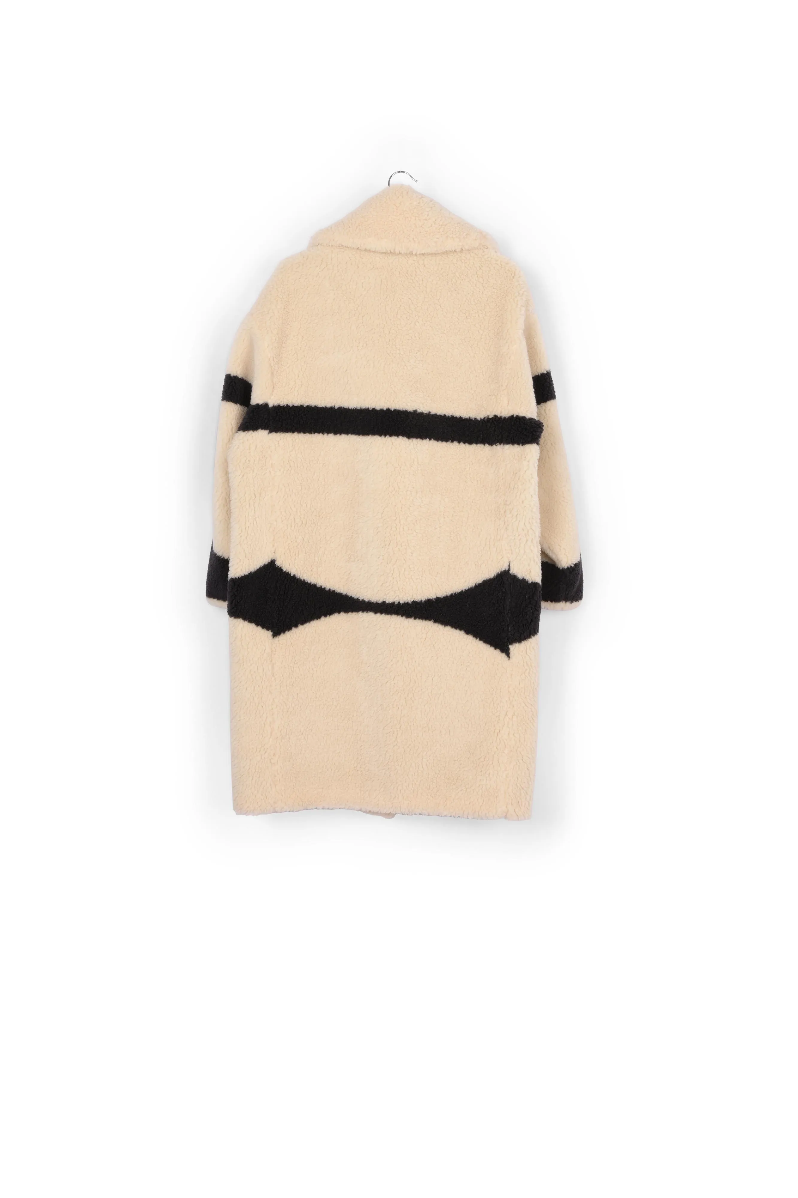 Off-white and black teddy coat