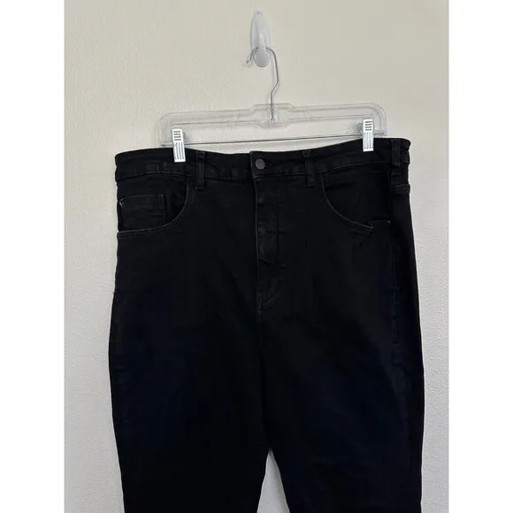 Pilcro The Icon Wide Leg Flare Jeans Black High Rise Stretch Women's Size 34