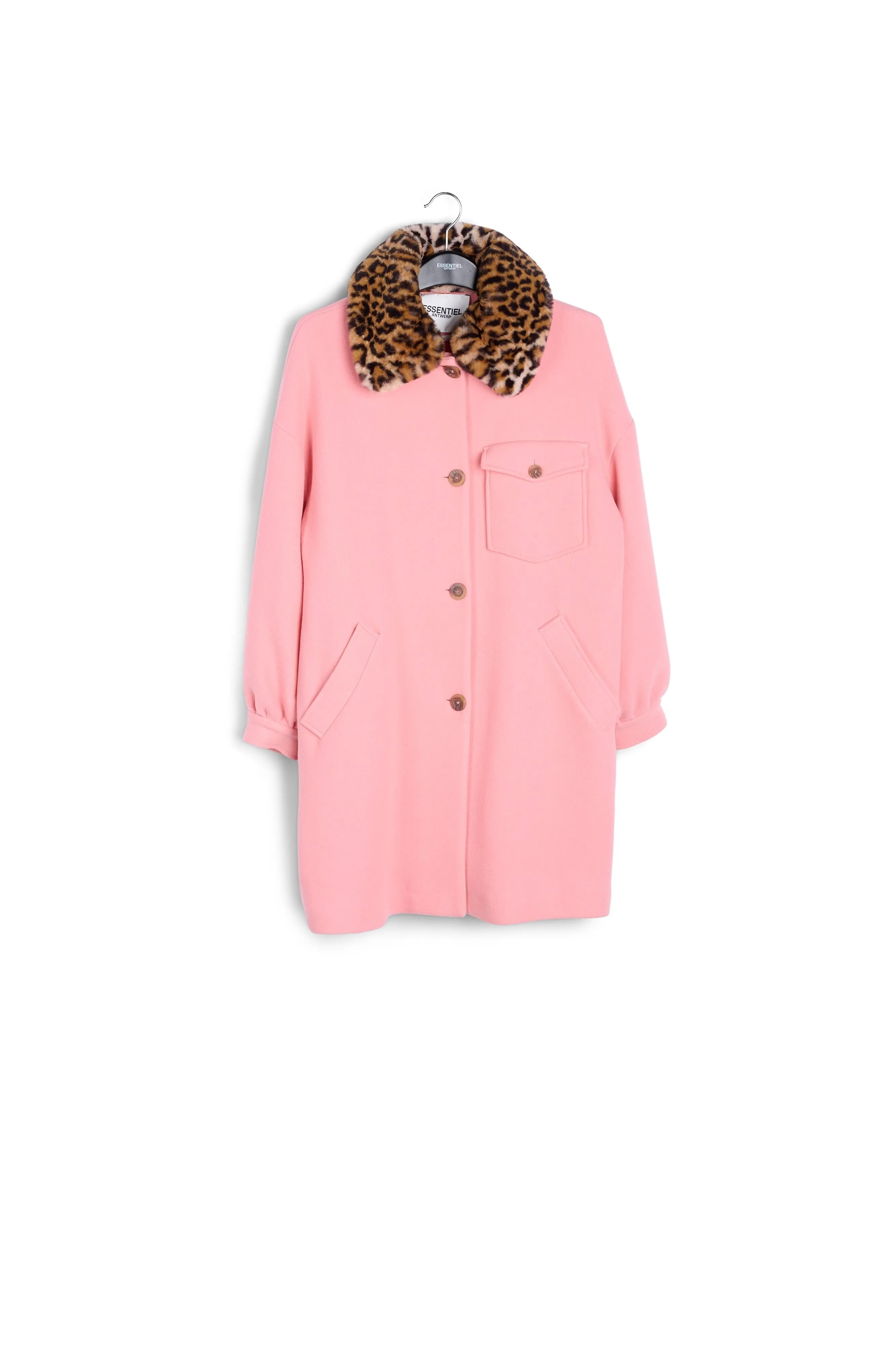 Pink italian wool blend coat
