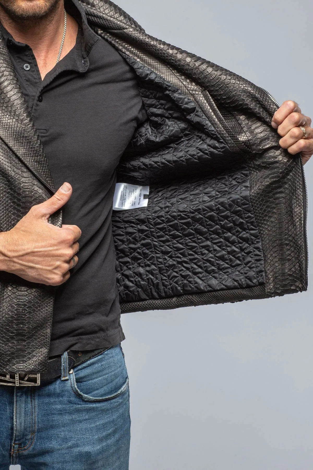 Python Moto Jacket In Black