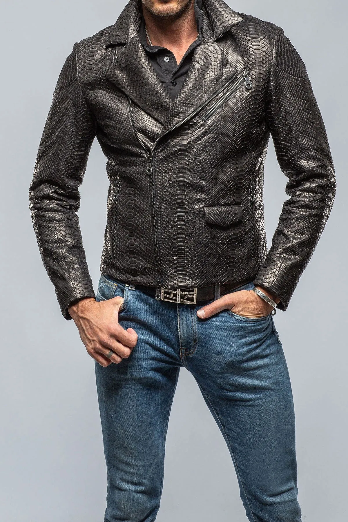 Python Moto Jacket In Black