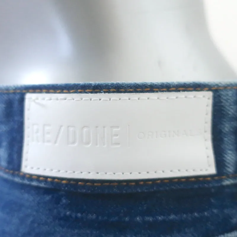 RE/DONE Wide Leg Crop Jeans Medium Blue Size 32