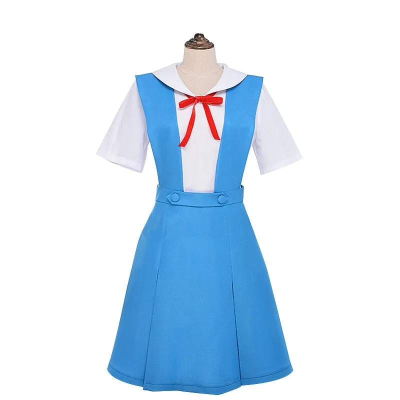 Rei Ayanami Blue Uniform Cosplay Costumes