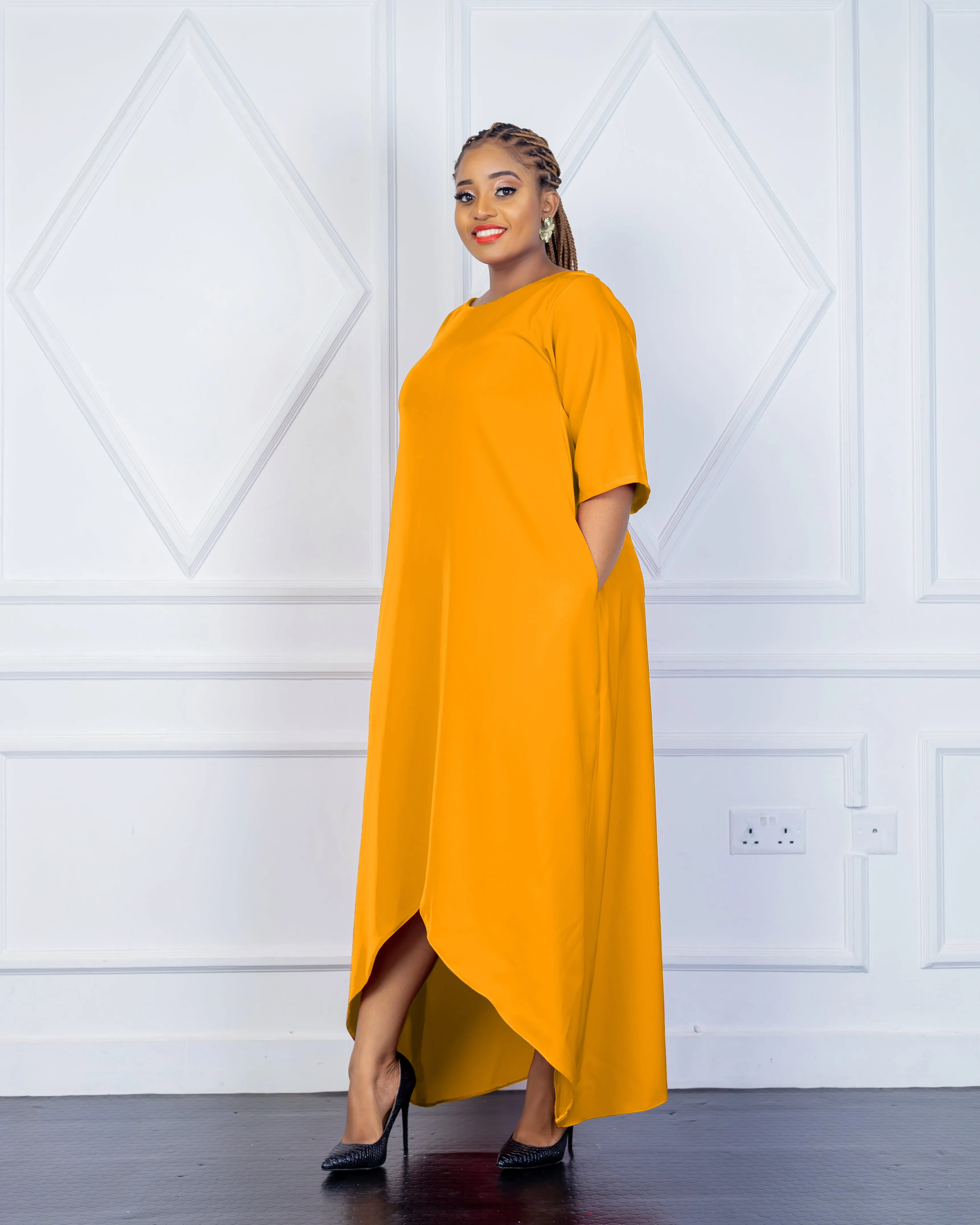 Saito Shift Dress - Mustard Yellow