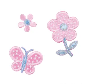 Sew On Motifs Lace Jeans Dresses Applique Patches Craft 4.5cm -Flowers Butterfly