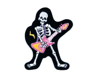 Sew On Motifs Lace Jeans Dresses Garment Applique Patches 6cm -Rockstar Skeleton