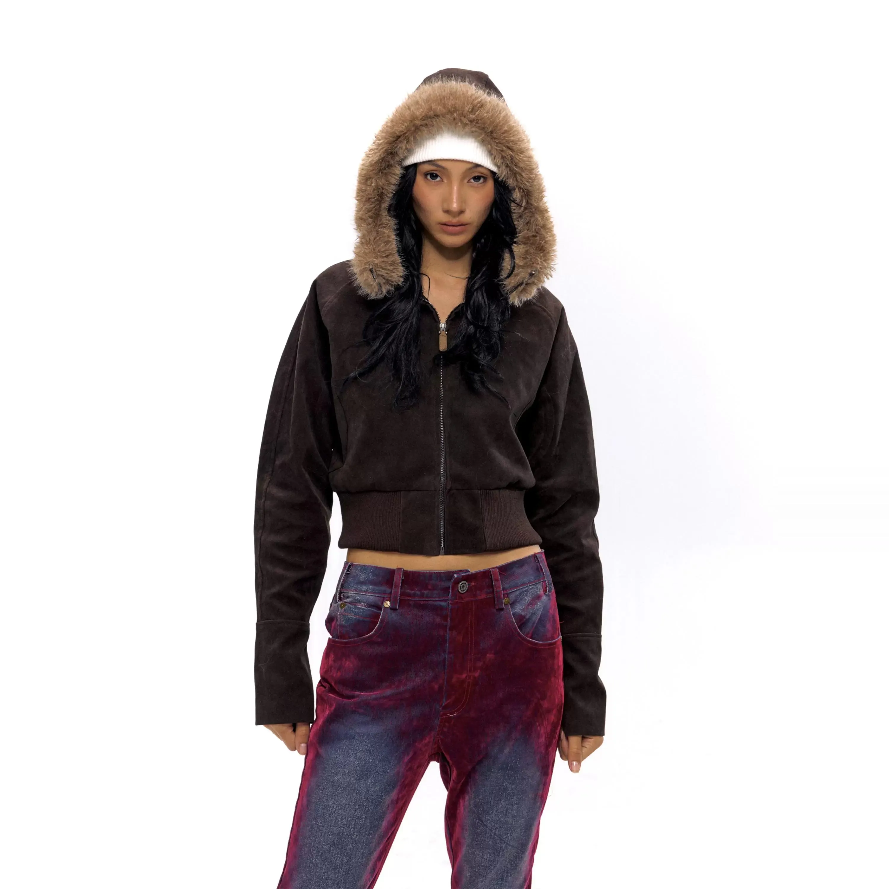 Suede Hooded Jacket