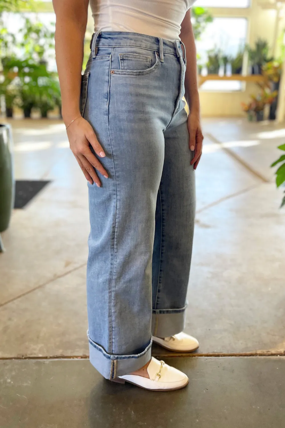 Super High Wide Leg With Cuffed Hem