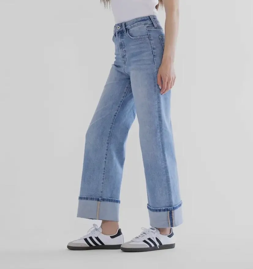 Super High Wide Leg With Cuffed Hem