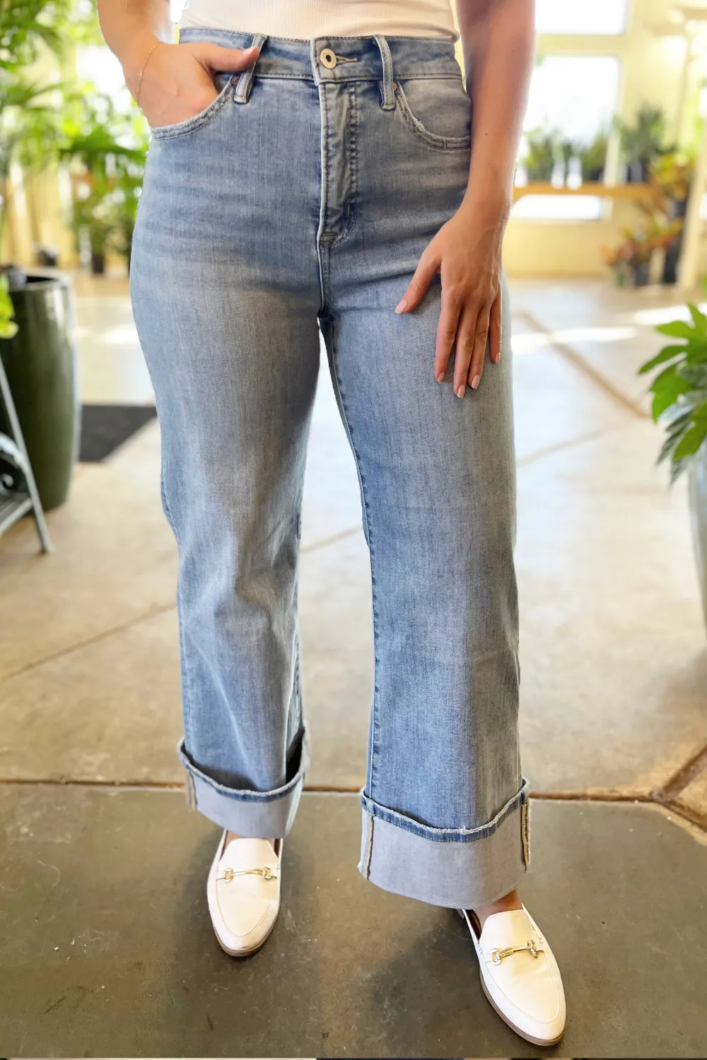 Super High Wide Leg With Cuffed Hem