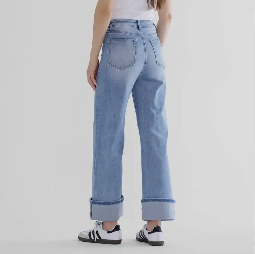 Super High Wide Leg With Cuffed Hem