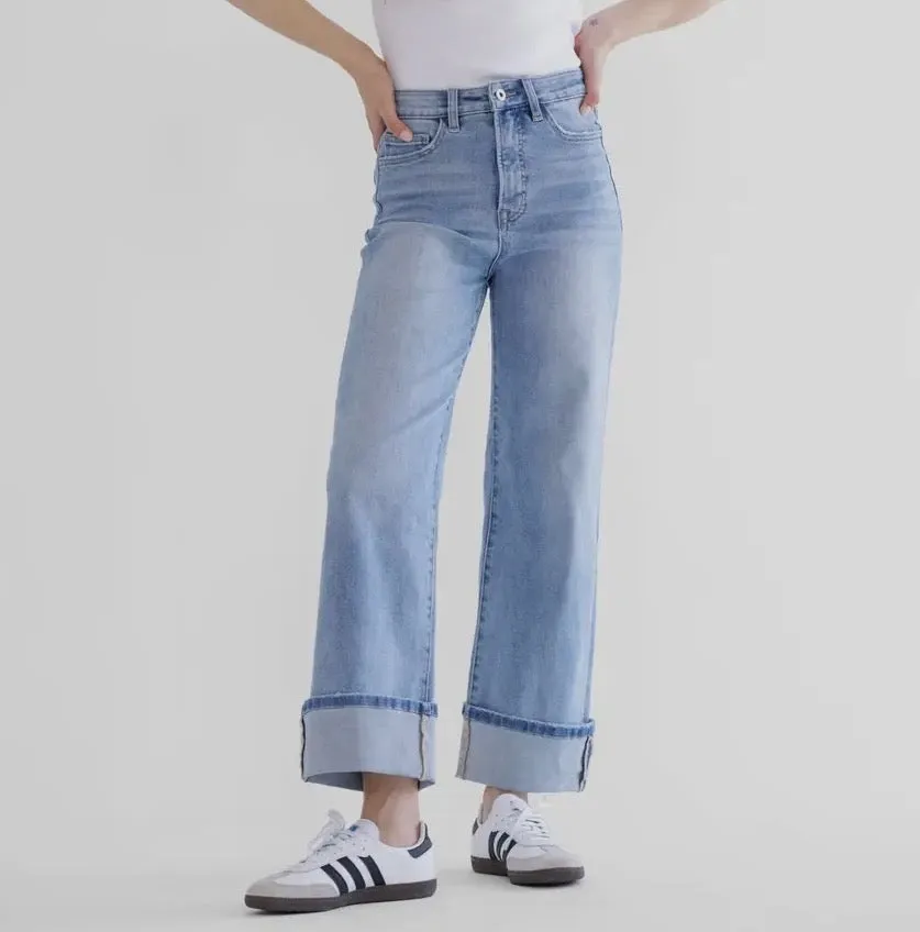 Super High Wide Leg With Cuffed Hem