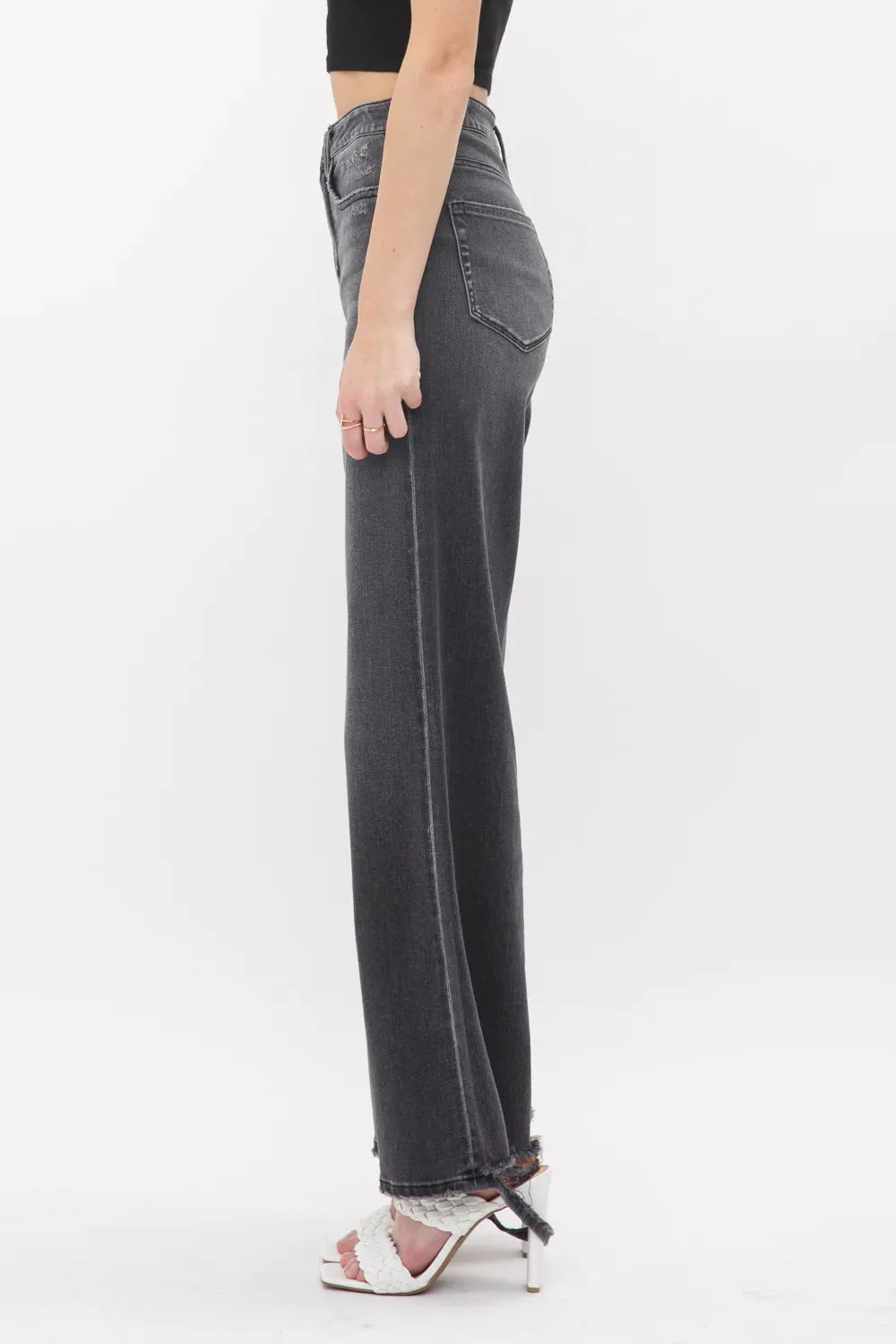 Taking Over High Rise Wide Leg Black Jeans
