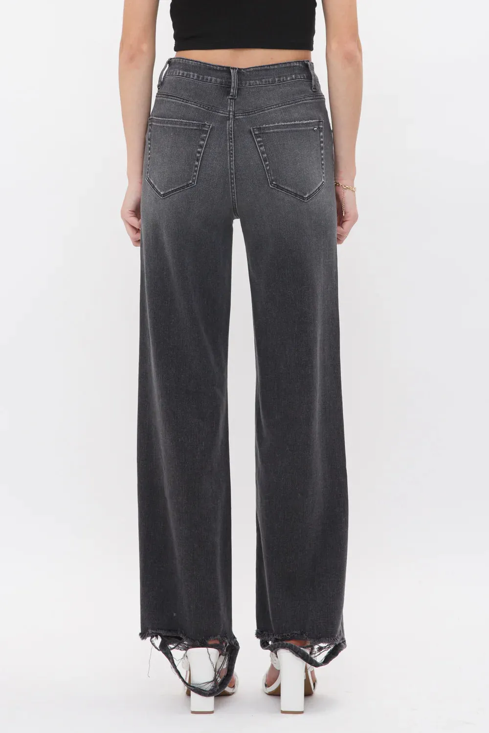 Taking Over High Rise Wide Leg Black Jeans