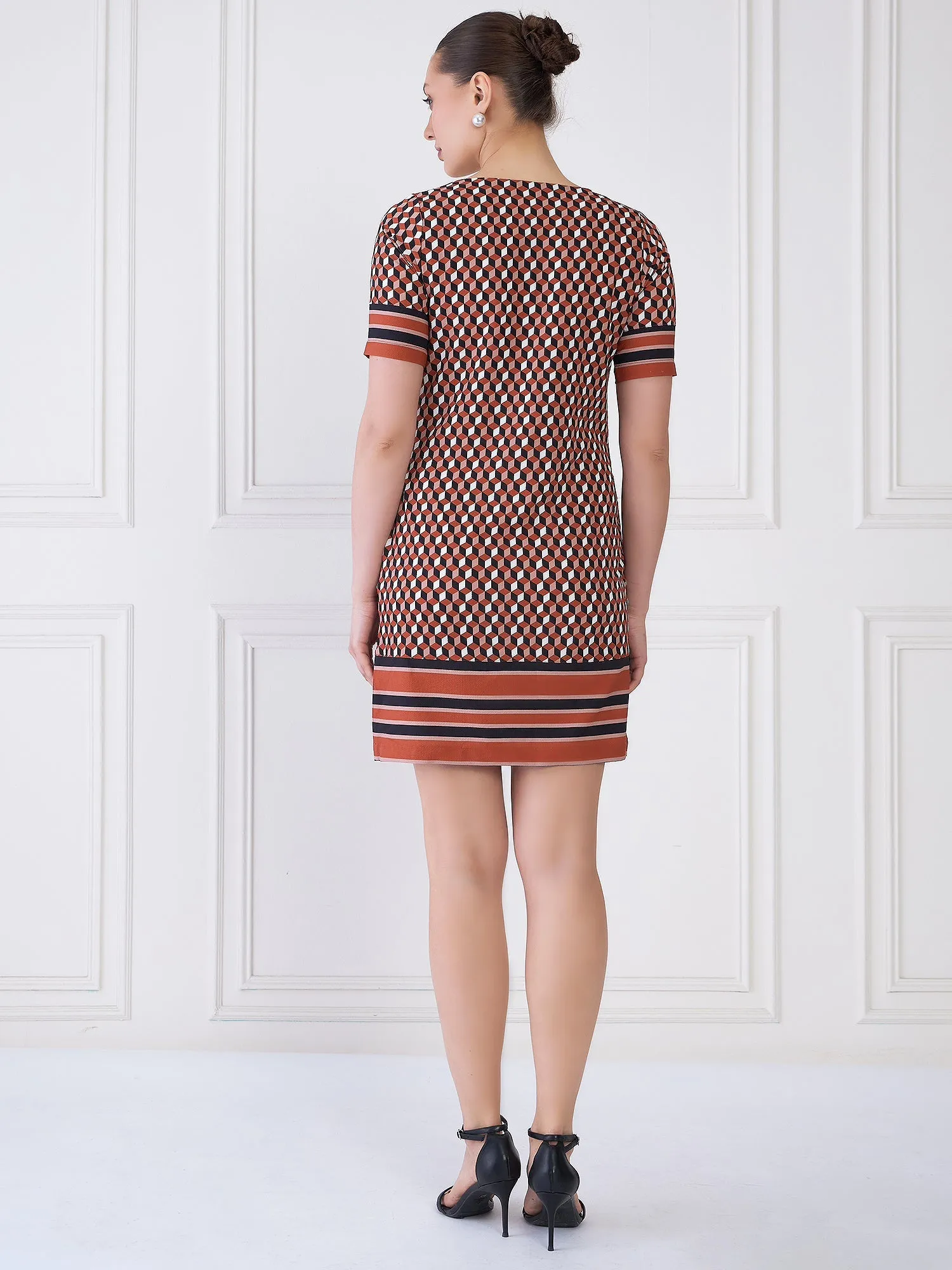 Terra Geometric Shift Dress - Multicolor
