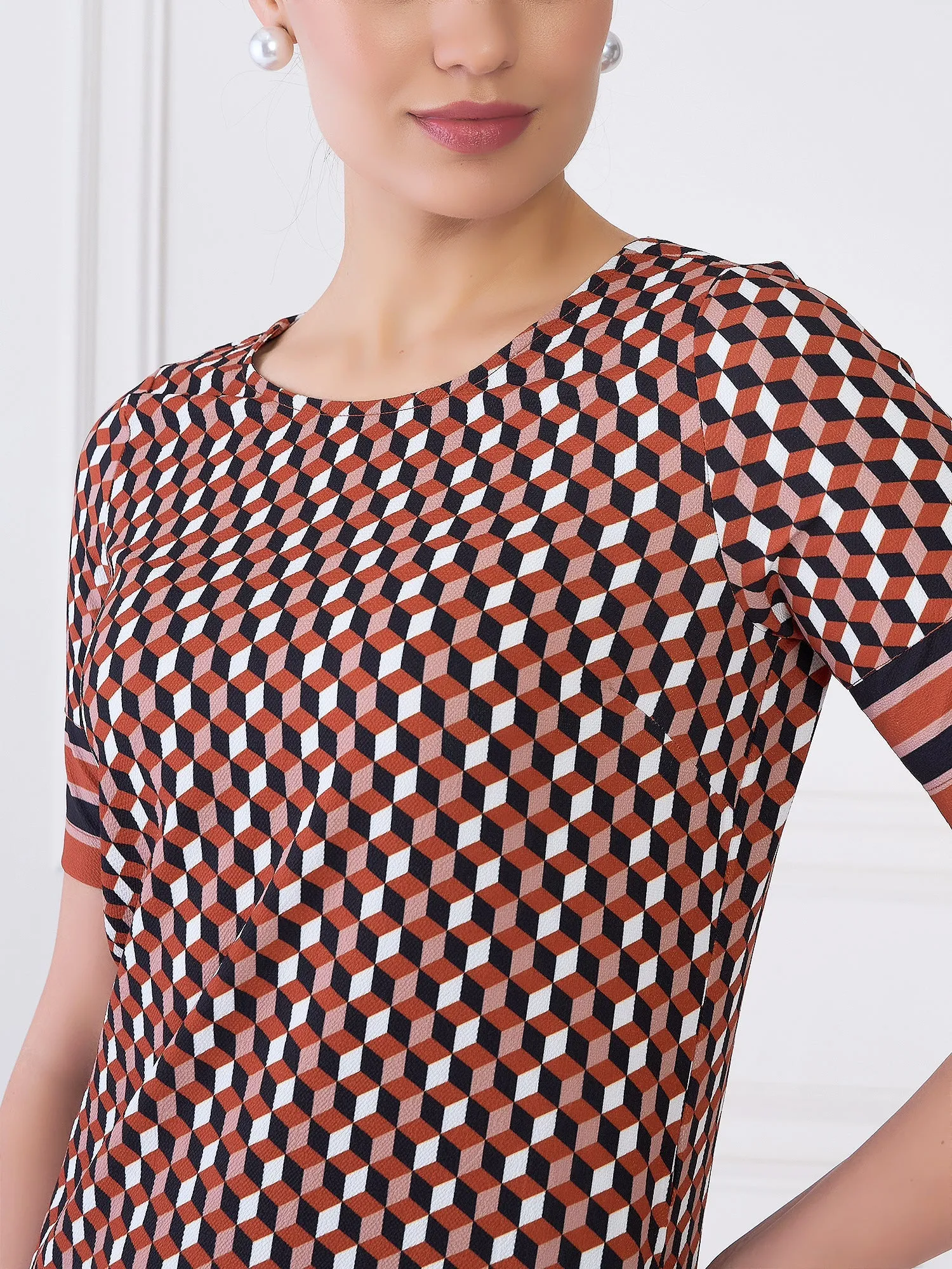 Terra Geometric Shift Dress - Multicolor