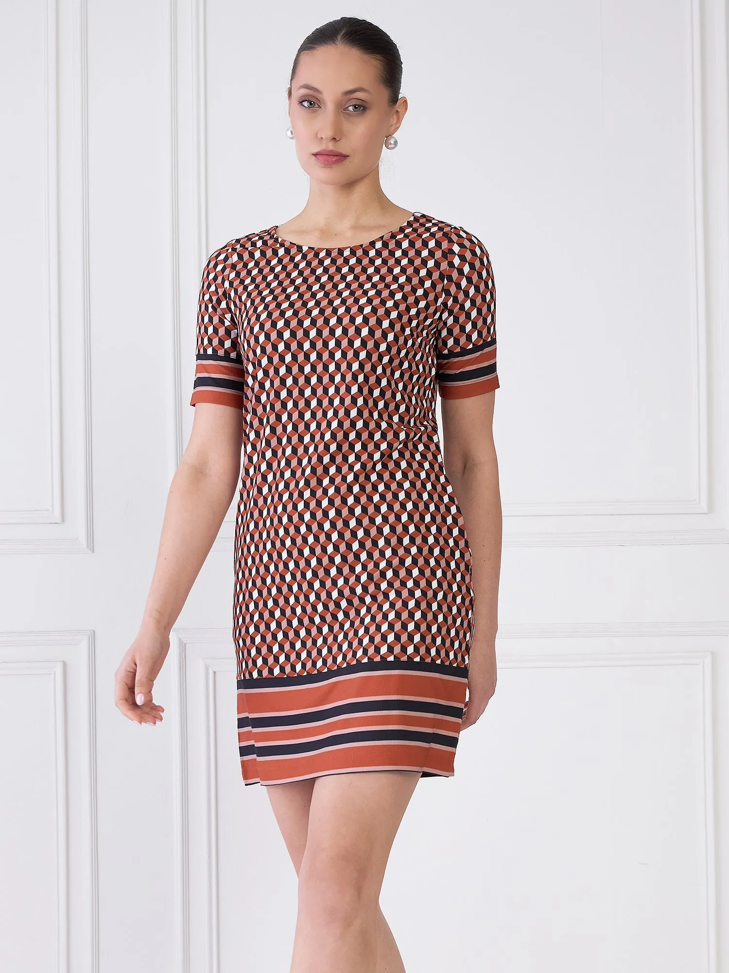Terra Geometric Shift Dress - Multicolor