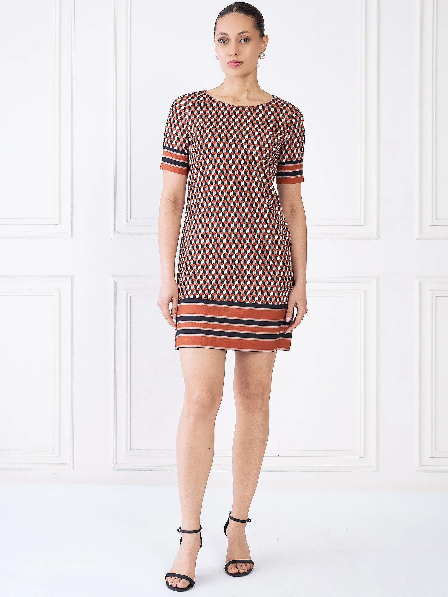 Terra Geometric Shift Dress - Multicolor