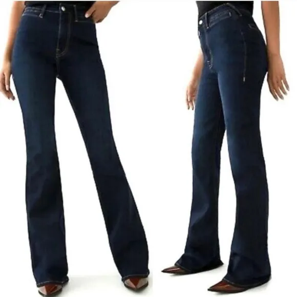 True Religion Fey High Rise Modern Flare Dark Wash Jeans Size 28
