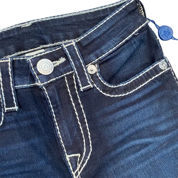 True Religion NWT Halle Flap Big T Nat High Rise Super Skinny Jeans 24