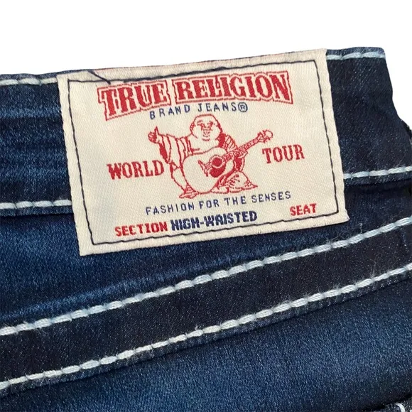 True Religion NWT Halle Flap Big T Nat High Rise Super Skinny Jeans 24