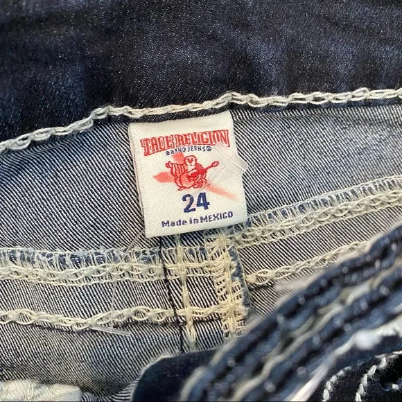 True Religion NWT Halle Flap Big T Nat High Rise Super Skinny Jeans 24
