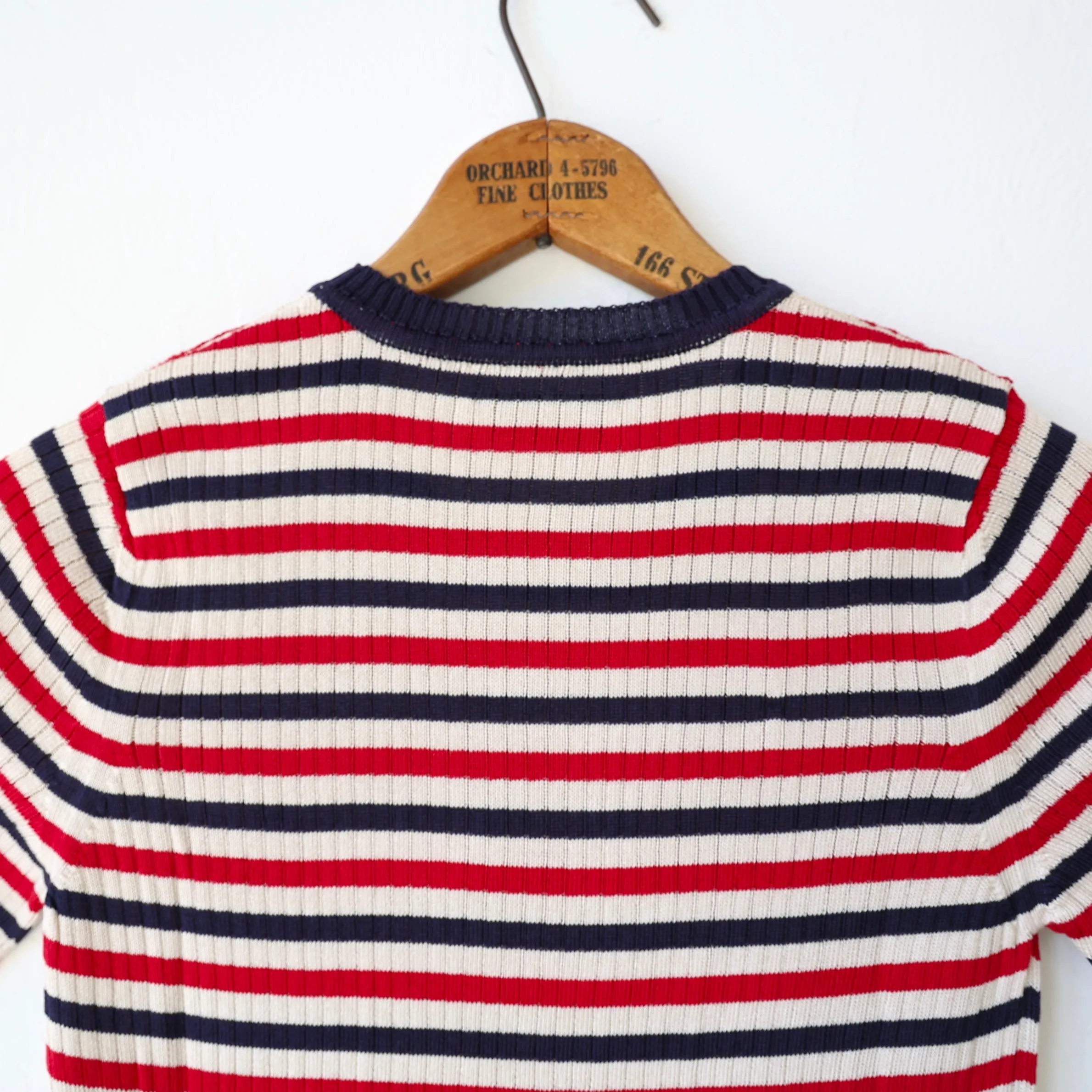 Une Heures Italian Silk Naïm Knit- Rouge/Perle/Marine