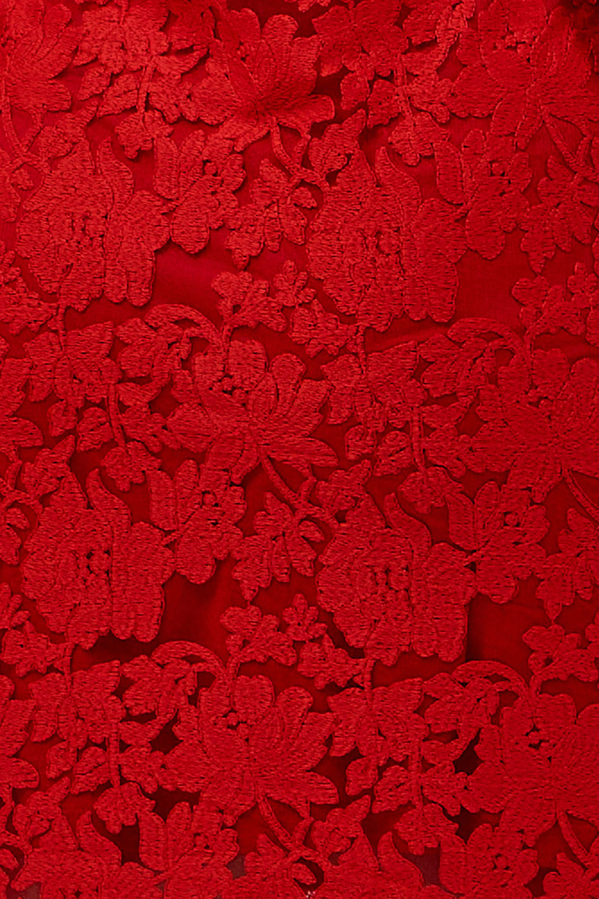 Valentina Lace Shift Dress - Red