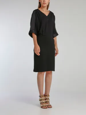 Vampas Black Three-Quarter Sleeve Dress