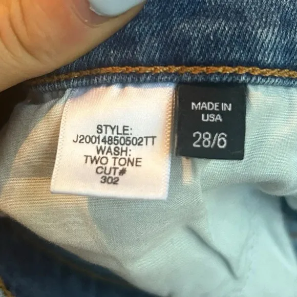 Veronica Beard Kate High-Rise Tuxedo Stripe Jean Two Tone Size 28/6 NWOT