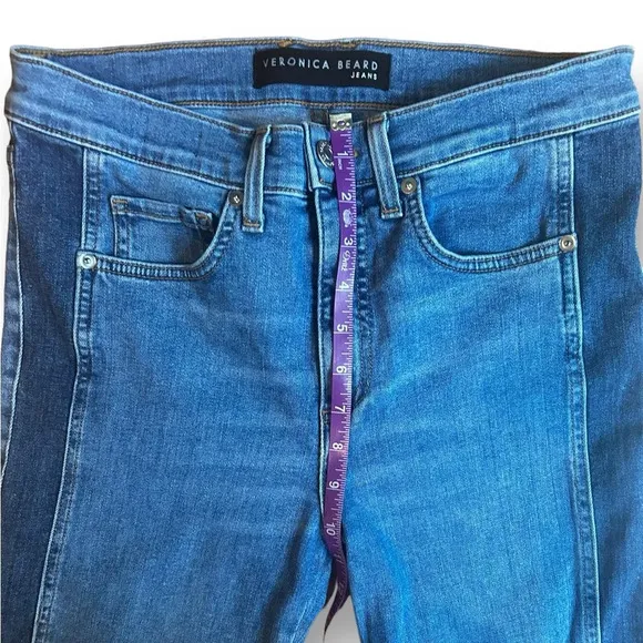 Veronica Beard Kate High-Rise Tuxedo Stripe Jean Two Tone Size 28/6 NWOT