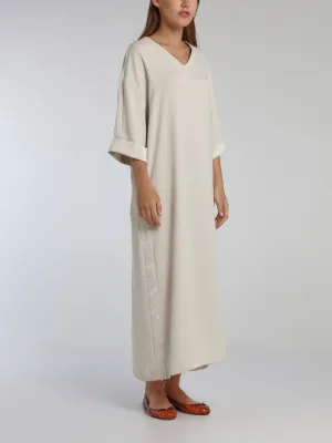 Virginie White Crepe Satin Midi Dress