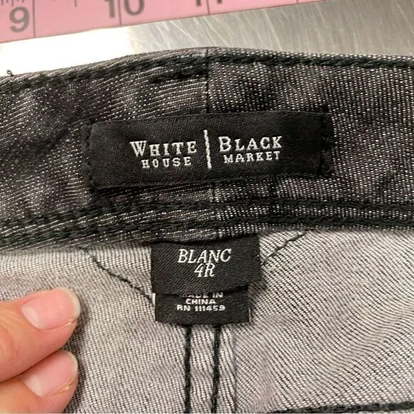 White House Black Market, Boot Leg Jeans, Size 4R, Black
