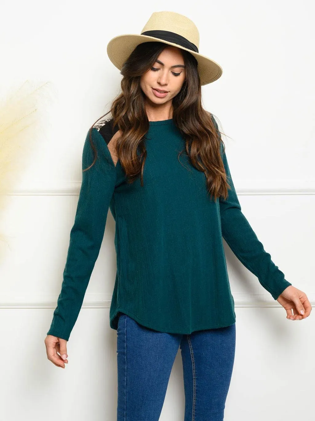 WOMEN'S LONG SLEEVE ANIMAL PRINT TOP