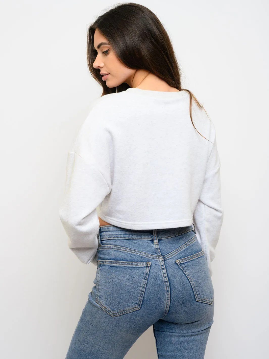 WOMEN'S LONG SLEEVE CROP TOP