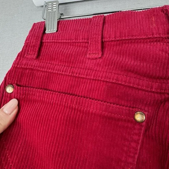 Wrangler Womens Jeans 26 Pink Worldwide High Rise Wide Leg Corduroy Boho Country