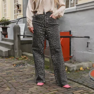 YAS Leonora jeans black leopard